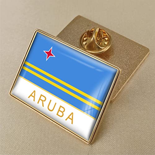 Modische, Modische Aruba Flagge, Kristall Emaille Broschen, Anstecknadeln, Vintage Stil, Ethnisch, Patriotisch, Anstecknadel, Trend, Damen, Herren, Hip Hop Schmuck, Neuheit, Schicke Charm Kn von GONMFKM