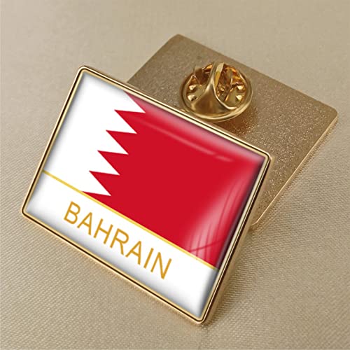 Modische Bahrain-Flagge, Kristall-Epoxidharz-Abzeichen-Brosche, Weltflaggen-Abzeichen Für Damen Und Herren, Länder-Neuheitsschmuck, Patriot-Kleidungstasche, Bahrain-Flagge-Pin-Brosche, Zubeh von GONMFKM