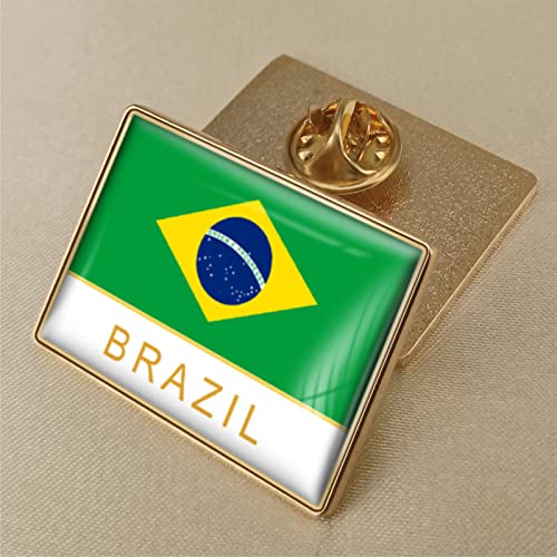 Modische Broschen Mit Brasilianischer Flagge Und Kristall Emaille Anstecker, Vintage, Ethnisch, Patriotisch, Trendiger Anstecker, Damen Und Herren, Hip Hop Schmuck, Schicker Charm Button, An von GONMFKM