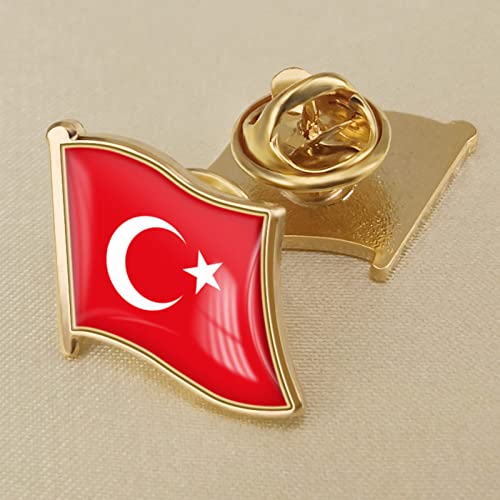 Modische Broschen Mit Türkei-Flagge Für Damen Und Herren, Kristall-Epoxidharz-Abzeichen-Brosche, Türkei-Weltflaggen-Abzeichen, Land-Neuheit, Schmuckbrosche Für Patrioten, Kleidung, Taschenzu von GONMFKM