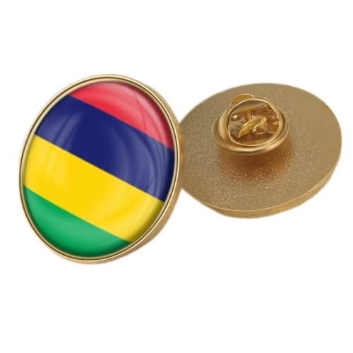 Modische Broschen Und Anstecknadeln Mit Der Flagge Von Mauritius, Emaille, Für Damen Und Herren, Ethnischer Und Geometrischer Schmuck, Hip Hop Reversabzeichen, Originelle Patriotische Button von GONMFKM