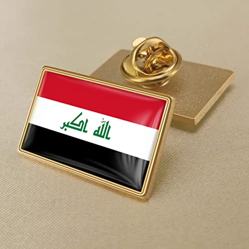 Modische Irak-Flagge, Kristall-Epoxidharz-Abzeichen-Brosche, Weltflaggen-Abzeichen Für Damen Und Herren, Länder-Neuheitsschmuck, Patriot-Kleidungstasche, Irak-Flagge-Pin-Broschen, Zubehör, Q von GONMFKM