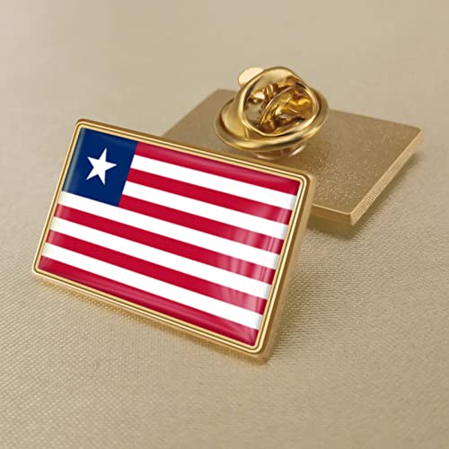 Modische Liberia-Flagge, Kristall-Epoxidharz-Abzeichen-Brosche, Weltflaggen-Abzeichen Für Damen Und Herren, Republik, Neuheit-Brosche, Charm-Schmuck, Patriot-Kleidungstasche, Anstecknadel, B von GONMFKM