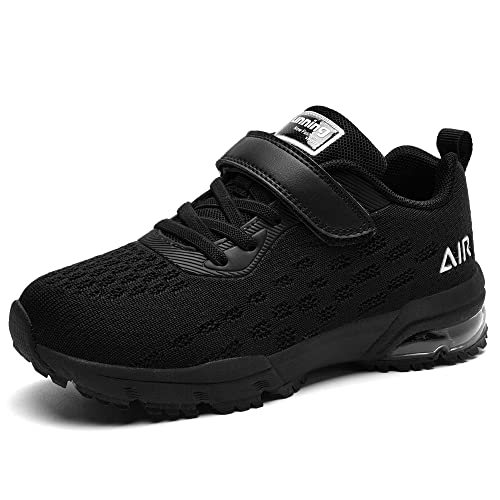 GOOBON Turnschuhe Kinder Air Sportschuhe Leicht Atmungsaktiv Laufschuhe Outdoor Freizeit Tennis Sneakers fur Junge Mädchen - Alle Schwarz - Size 30 EU von GOOBON