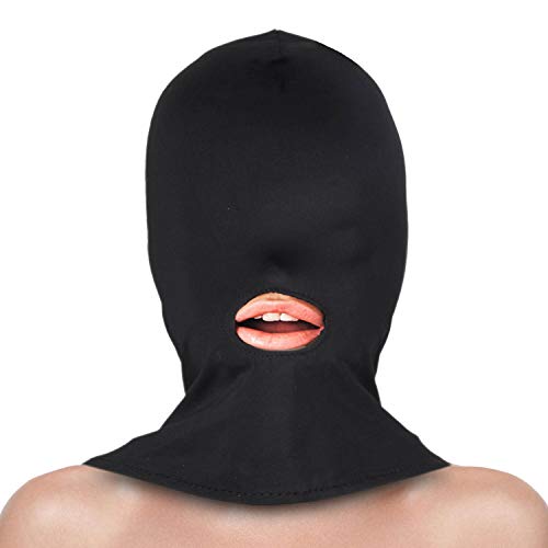GOODS+GADGETS Erotische Gesichtsmaske Fetisch Maske BD-SM Kopfmaske Dunkelspiel Fetischmaske mit Mundöffnung von GOODS+GADGETS