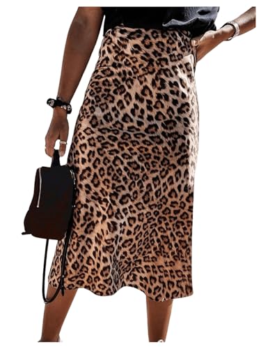 GORGLITTER Rock A Linie Damen Lang Leoparden Rock Sommerrock Leicht Und Luftig Leo Maxirock Eleganter Freizeitrock Sommer Outfits Khaki XS GORGLITTER Rock A Linie Damen Lang Leoparden Rock Sommerrock Leicht Und Luftig Leo Maxirock Eleganter Freizeitrock Sommer Outfits Khaki XS von GORGLITTER