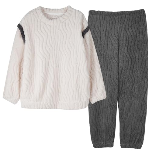 GOSO Mädchen Fleece Schlafanzug Set Flanell Warme Loungewear Set, Rundhalsausschnitt Lange Ärmel Lange Hosen Nachtwäsche, Schlafanzug für große Mädchen von 8-14 Jah GOSO Mädchen Fleece Schlafanzug Set Flanell Warme Loungewear Set, Rundhalsausschnitt Lange Ärmel Lange Hosen Nachtwäsche, Schlafanzug für große Mädchen von 8-14 Jah von GOSO