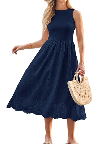 GRACE KARIN Strand-Sonnenkleider für Frauen Ärmelloses Tankkleid Sommer Casual Empire-Taille Kleid Midi Kleid Solid XL Dunkelblau GRACE KARIN Strand-Sonnenkleider für Frauen Ärmelloses Tankkleid Sommer Casual Empire-Taille Kleid Midi Kleid Solid XL Dunkelblau von GRACE KARIN