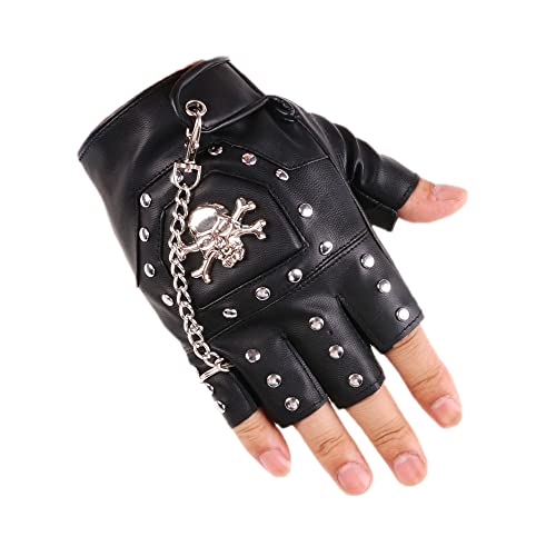 GRACEART Steampunk-Handschuhe, Gothic, fingerlose Herren-Fäustlinge, totenkopf, Einheitsgröße von GRACEART