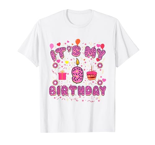 It's My 9th Birthday Donut-Kleid für Mädchen – Geburtstags-Donut T-Shirt von GRAPHIC GALORE