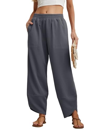 GRECERELLE Jogginghose Damen Lässig Sporthose Sweatpants Freizeithose mit Taschen (03 Dunkelgrau, M) von GRECERELLE