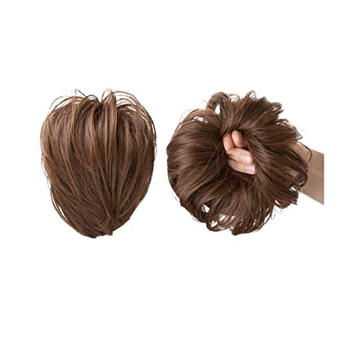 Bun Haarteile Glattes Haarknoten Haarteil Synthetische Messy Bun Haargummis mit elastischem Gummiband Hochsteckfrisur Dutt Verlängerung Pferdeschwanz Haarteile for Frauen Brötchen-Haarteil (Color : L von GRFIT