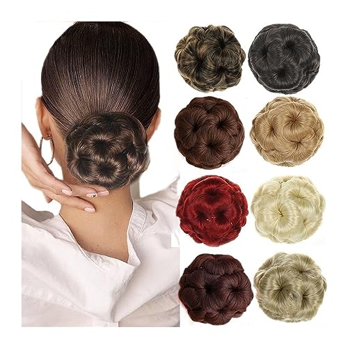 Bun Haarteile Synthetischer Haarknoten, Chignon, Clip-in-Pferdeschwanz-Haarverlängerung, Blumen-Stil, Haarknoten, Klaue, Clip-in-Hochsteckfrisur, Pferdeschwanz-Haarteil for Frauen Brötchen-Haarteil ( von GRFIT