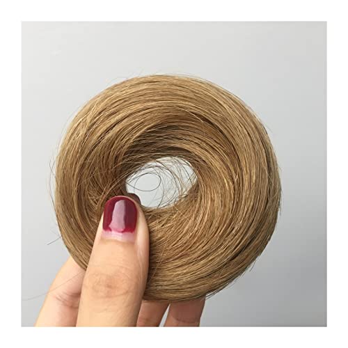 Haarteil Haargummi 1/2PCS Band Pferdeschwanz Scrunchy Haarteil for Frauen Echthaar Dutt Chignon Unordentliche Dutt Haarteile Donut Chignon mit elastischem Gummi Haarteil Haargummi Einfach und Praktisc von GRFIT