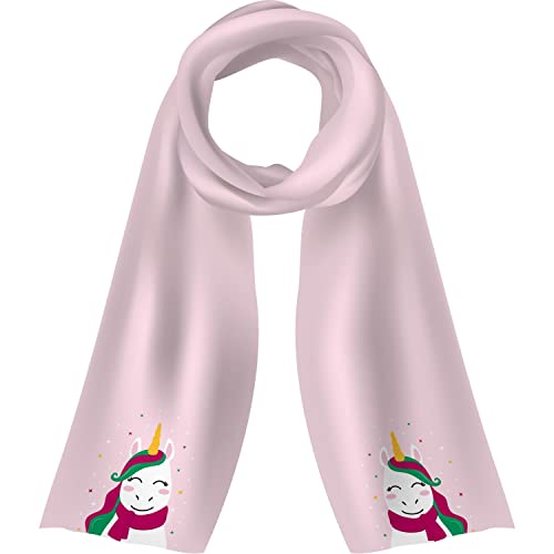 GRUSS & CO Unisex Kinder Zauberschal Motiv Einhorn Form gepresst, Rosa, 165 cm x 30 cm | 51108 Schal, Einheitsgröße von GRUSS & CO