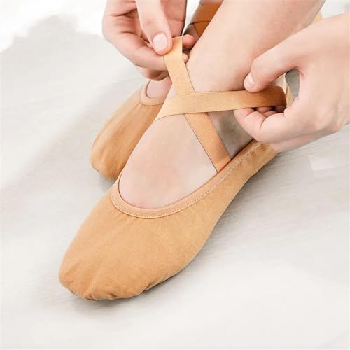 BallettschläPpchen Ballettschuhe for Mädchen und Frauen, Gymnastikschuhe, Geteilte Sohle, Ballettschuhe, Canvas-Ballerinas, Kinder, Übungstanzschuhe Ballett Tanzschuhe FüRs Ballett(Black,43) von GSCLZ