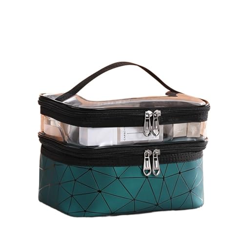 Kosmetiktasche Multifunktions-doppelte transparente Kosmetiktasche-Frauen bilden Fall-große Kapazitäts-Reise-Verfassungs-Organisator-Toilettenartikel-Schönheits-Aufbewahrung Make Up Bag (Color : 3) von GSCLZ