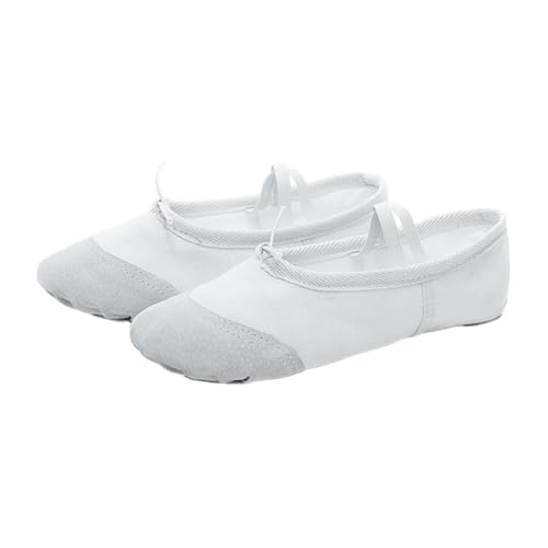 Ballettschuhe, Ballettschuhe, Mädchen, Kinder, Tanzschuhe, professionelle Leinwand, weiche Sohle, Ballett, Tanzen, Mädchen, Damen, Ballett, Yoga, Fitnessstudio, Tänzerschuhe, weiß, 41 EU von GSJNHY