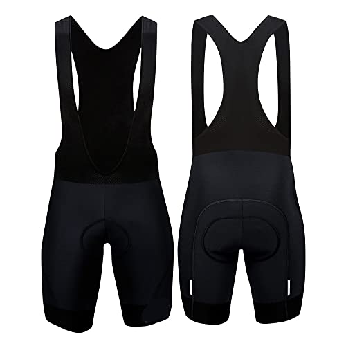 GSJNHY Radler-Trägerhose für Herren, Latzhose, Sommerhose, Gel-Pad, kurz, Rennrad, atmungsaktive Radhose, Herren-Radhose, Unterhose zum Radfahren, Sport, Rennen (Farbe: Schwarz, Größe: XL) von GSJNHY