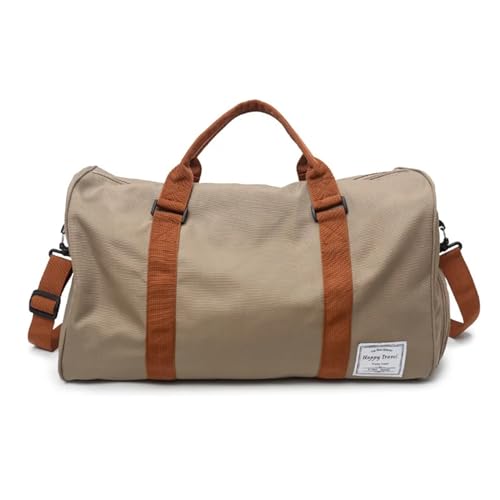 Reise Seesack Reisetasche, große Kapazität, for Herren, Handgepäck, Reise-Seesäcke, Wochenendtaschen, Damen, multifunktionale Reisetaschen für Herren, Dame, Camping, Wandern (Color : Khaki) von GSJNHY