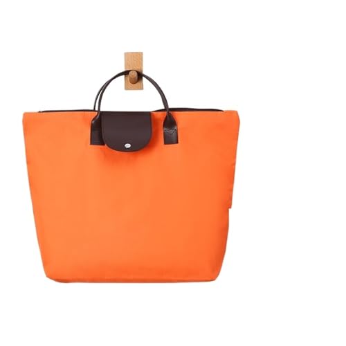 Reise Seesack wasserdichte Strandtasche Damen Nylon Handtasche Frauen Tragetaschen Große Kapazität Handtasche Oxford Casual Reise Umhängetaschen für Herren, Dame, Camping, Wandern (Color : Orange) von GSJNHY