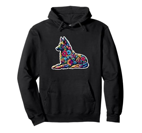 GSP Deutscher Schäferhund Hundeliebhaber Mama Floral Vintage Used-Look Pullover Hoodie GSP Deutscher Schäferhund Hundeliebhaber Mama Floral Vintage Used-Look Pullover Hoodie von GSP German Shepherd Flowers Silhouette Gift