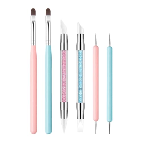 GTFYUDGH Silikon Nagelwerkzeug - 6 Stück Silikon Gravierstift für Nageldesign Werkzeuge,Liner Pinsel mit doppelter Spitze für Gel Skulptur und Detail Maniküre Set für Anfänger Mädchen und Frauen GTFYUDGH Silikon Nagelwerkzeug - 6 Stück Silikon Gravierstift für Nageldesign Werkzeuge,Liner Pinsel mit doppelter Spitze für Gel Skulptur und Detail Maniküre Set für Anfänger Mädchen und Frauen von GTFYUDGH