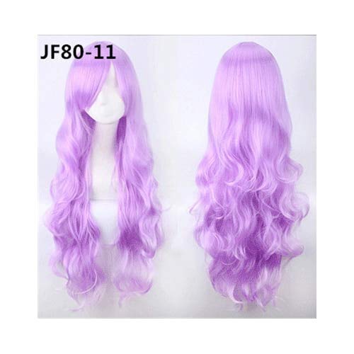 Cosplay Perücke 80Cm 31''Long Wavy Perücken Hitzebeständiges synthetisches Haar Frauen Universal Anime Cosplay Perücke Kostüm Zubehör Party Perücken+Mütze Jf80-11 von GUANBBD