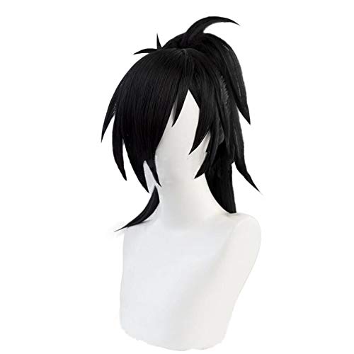 Cosplay Perücke-Anime Dororo Hyakkimaru Schwarze Pferdeschwanzperücke Cosplay Kostüm Hitzebeständiges Kunsthaar Männer Frauen Party Cosplay Perücken von GUANBBD