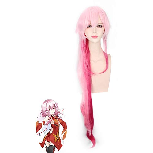 Cosplay Perücke Anime Guilty Crown Yuzuriha Inori Cosplay Wig Gradient Color Long Pink Hair Wig Costumes Accessories Halloween Wigs Pl-128 von GUANBBD