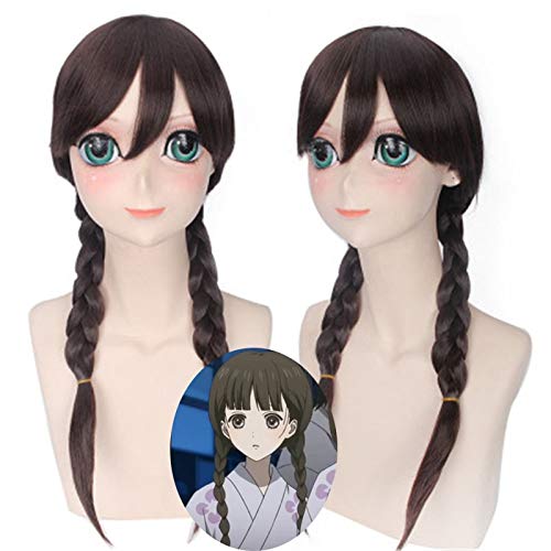 Cosplay Perücke Anime Rdg Red Data Mädchen Perücke Gefährdete Arten Die junge Mädchen Cosplay Perücken Dunkel Double Long Braid Perücke von GUANBBD