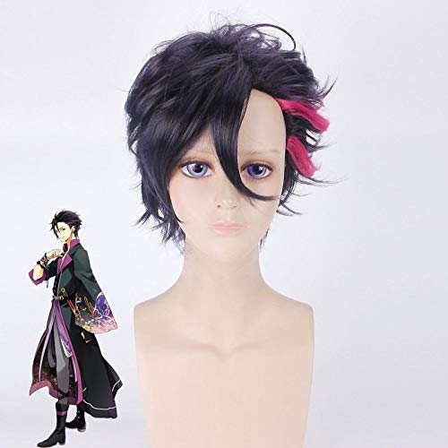 Cosplay Perücke Anime The Animation Mutsuki Hajime Cosplay Wig Short Curly Purple Red Costume Party Play Wigs Pl-651 von GUANBBD