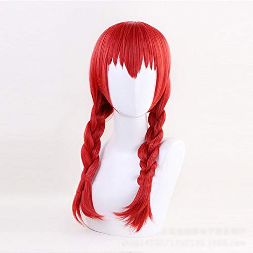 Cosplay Perücke-Japanische Anime Cosplay Perücke Amano Miu Off Blend S Rote Zöpfe Anime Damen Perücke+Perücke Kappe Rot von GUANBBD