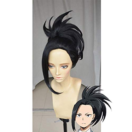 Cosplay Perücke-Mein Held Academia Boku no Hiro Akademia Momo Yaoyorozu Schwarz Cosplay Perücke+Perücke Cap schwarz von GUANBBD