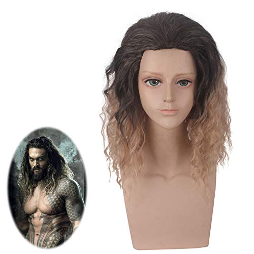 Cosplay Perücke Movie Justice League Aquaman Cosplay Wig Aquaman Poseidon Hair Role Play Costume Wigs Momoa von GUANBBD