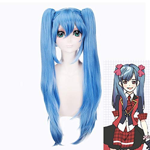 GUANBBD Anime Akb0048 Mayuyu Blau Lang Zwei Pferdeschwänze Perücke Cosplay Kostüm Frauen Hitzebeständige synthetische Haarperücken von GUANBBD