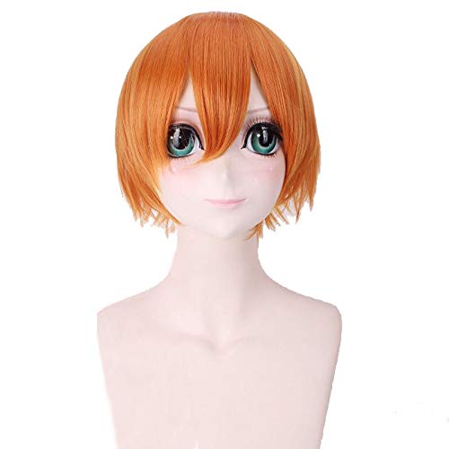 GUANBBD Anime LoveLive Rin Hoshizora Orange kurze Perücke Cosplay Kostüm Liebe Live hitzebeständige synthetische Haare Frauen Cosplay Perücken von GUANBBD