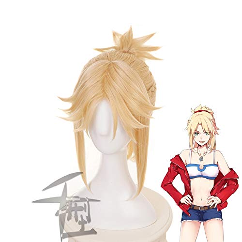 GUANBBD Anime Schicksal Grand Order Mordred Pferdeschwanz Perücke Cosplay Kostüm Schicksal/Apokryphen Hitzebeständige synthetische Haare Frauen Perücken von GUANBBD