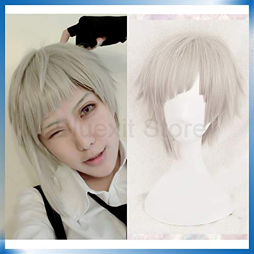 GUANBBD Cosplay Perücke-Bungou Streunende Hunde Nakajima Atsushi Perücke Cosplay Kunsthaar Kurz Beige Elfenbein Erwachsene Halloween Anime Rollenspiel Haare von GUANBBD