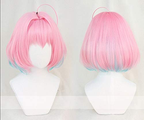 GUANBBD Cosplay Perücke-Die Idolmaster Cinderella Girls Cosplay Perücken Yumemi Riamu 35cm kurze Perücke im Bobo-Stil Hitzebeständige synthetische Haarperücken+Perückenkappe von GUANBBD