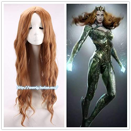 GUANBBD Cosplay Perücke-Film Justice League Aquaman Mera Perücke Cosplay Mera Haar Comic e Perücke Karneval Haar Mera Kostüm Zubehör Cosplay Prop 75CM von GUANBBD