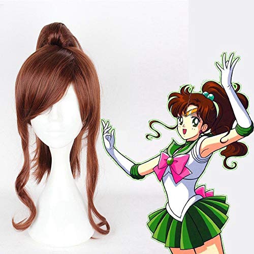 GUANBBD Cosplay Perücke-Hübscher Soldat Sailor Moon Kino Makoto Sailor Jupiter Hochwertige Mode Frauen Cosplay Perücke Hitzebeständiges Kunsthaar von GUANBBD