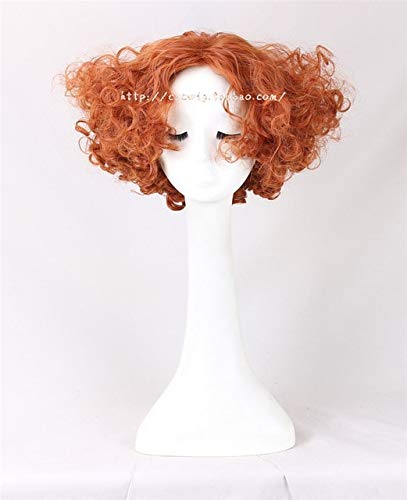 GUANBBD Cosplay Perücke-Neue 30cm Alice im Wunderland 2 Cosplay Mad Hatter/Tarrant Hightopp Orange Perücke Kurzes lockiges Haar Rollenspiel Halloween Kostüm Requisiten Mad Hatter von GUANBBD