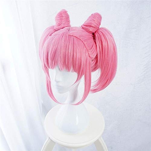 GUANBBD Cosplay Perücke-Neue Sailor Moon Chibi Moon Cosplay Perücken Rosa Frauen Perücken Hitzebeständiges Kunsthaar Perucas Cosplay Perücke+Perücke Cap Pink von GUANBBD