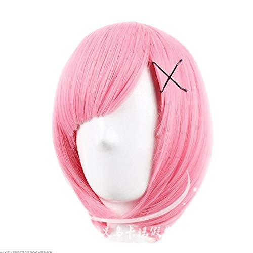 GUANBBD Cosplay Perücke-Re: Leben in einer anderen Welt von Zero Graduate Ram Rem Perücke Cosplay für Frauen Pink Blue Anime Straight Short Perücke nur rosa Perücke von GUANBBD