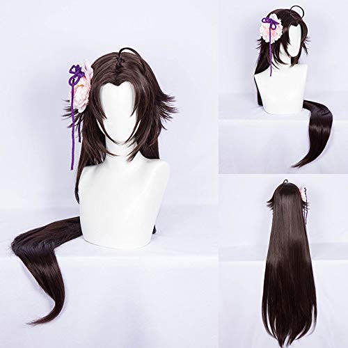 GUANBBD Cosplay Perücke-Schicksal Großer Auftrag Ryougi Shiki Cosplay Perücke für Frauen 120 cm lange gerade synthetische Haar Perücke japanische Anime Kostüm Party braun von GUANBBD