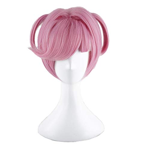 GUANBBD Doki Doki Literaturclub Natsuki Rosa kurze Perücke Cosplay Kostüm Hitzebeständige synthetische Haare Frauen Party Cosplay Perücken von GUANBBD