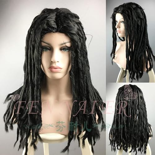 GUANBBD Dreadlocks Haar Cosplay Perücke für Erwachsene Frauen Männer Halloween Weihnachten Rollenspiel Black Synthetic von GUANBBD