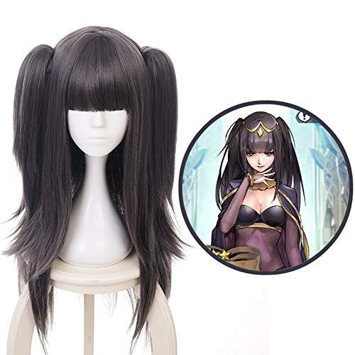 GUANBBD Feuer Emblem Erwachen Tharja Zwei Pferdeschwänze Perücke Cosplay Kostüm Frauen Lange Hitzebeständige Kunsthaar Perücken Feuer Emblem von GUANBBD