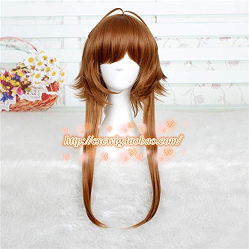 GUANBBD Japanische Anime Kartenfänger Magic Girl Sakura Brown Perücke Comic-con Cosplay Perücke Kostüme One Size von GUANBBD